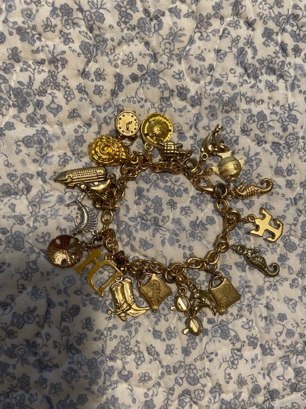 Charm Bracelet with Travel & Nautical Charms